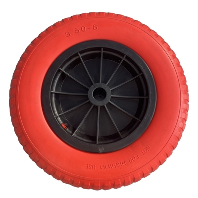 Factory good quality 350-8 flat tire PU foam freewheels for hand truck