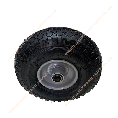 4 PAIRS Tire 10 inch 4 Pair Tire Steel Rim Trolley Pneumatic Rubber Wheel 10&quot; x3.00-4