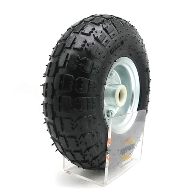 Construction Material Shops Pneumatic Rubber Tire 10 X 4.10 / 3.50-4 Wheel For Truck And Hand Carts